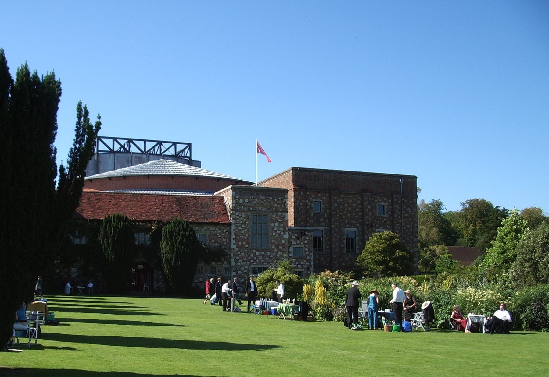 Picnickers on the lawn at Glyndebourne before a performance