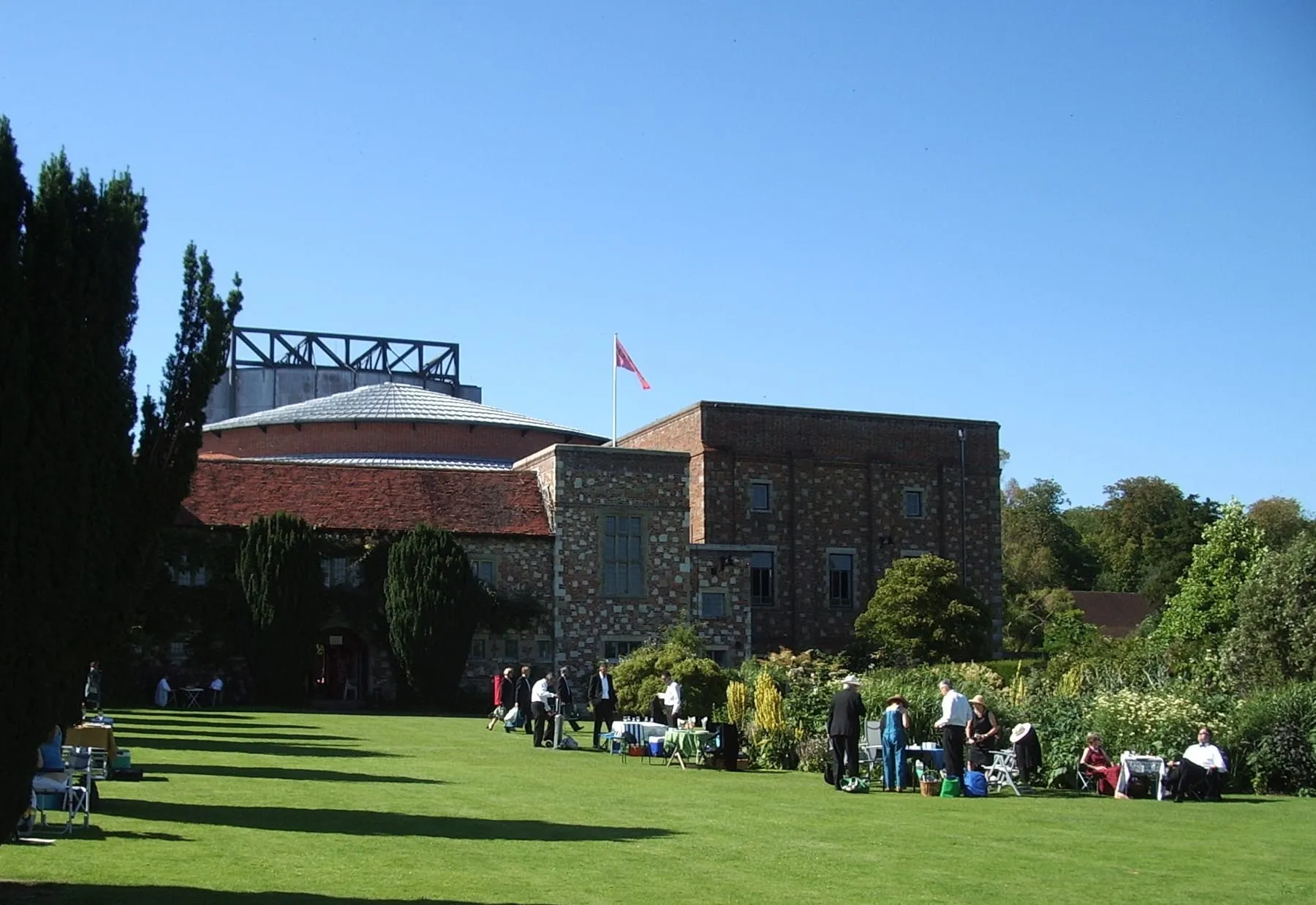 Picnickers on the lawn at Glyndebourne before a performance