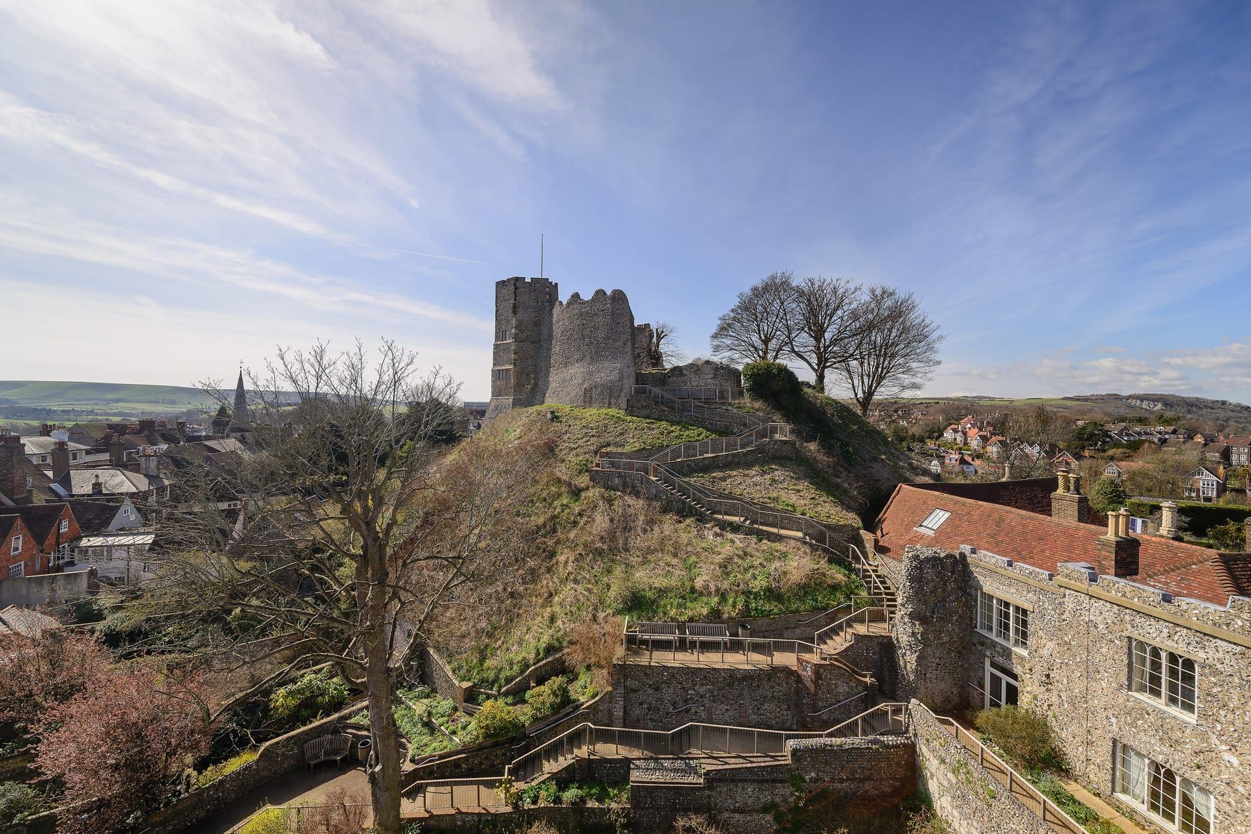 The keep of Lewes Castle from the Barbican