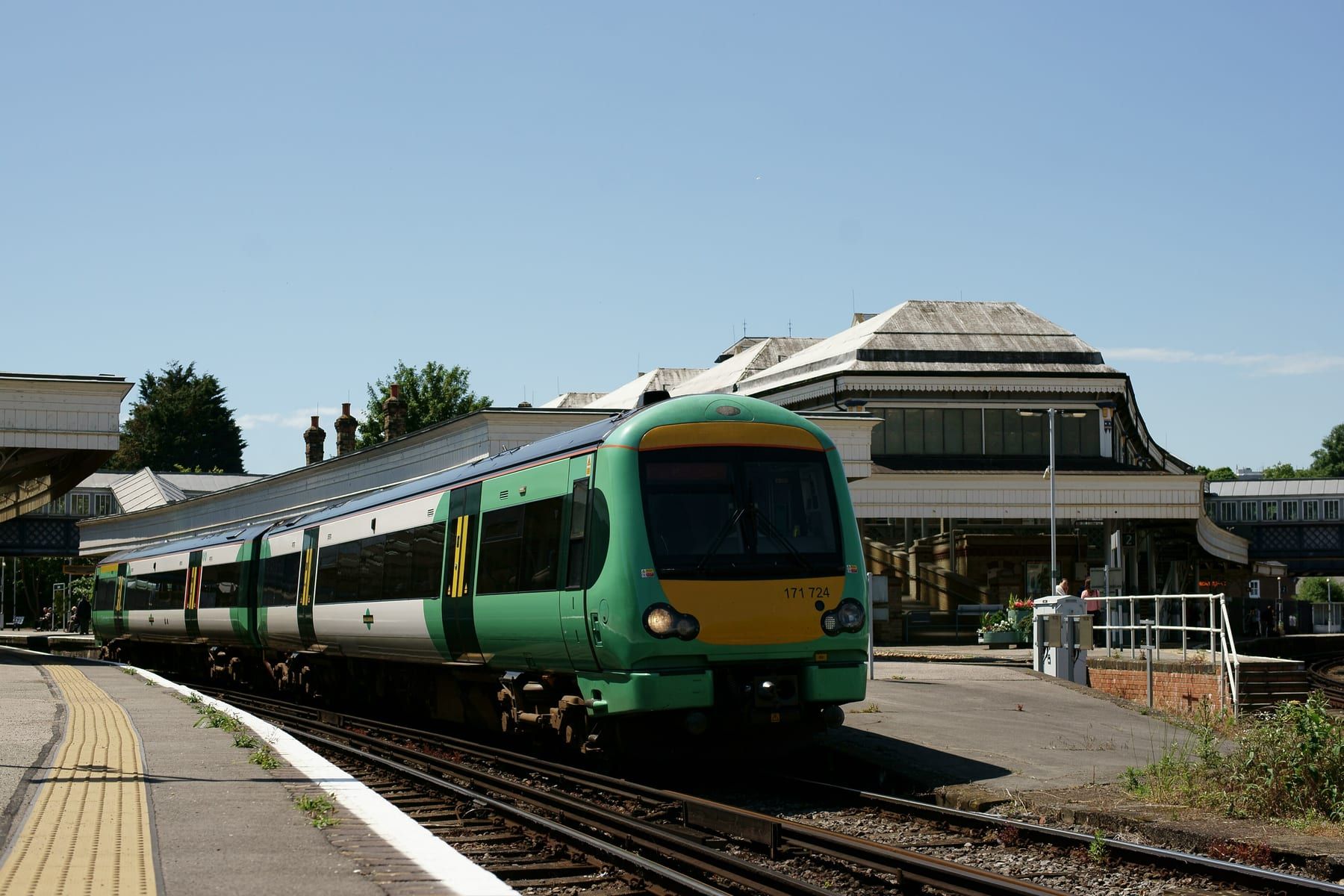 A Southern train at Lewes station