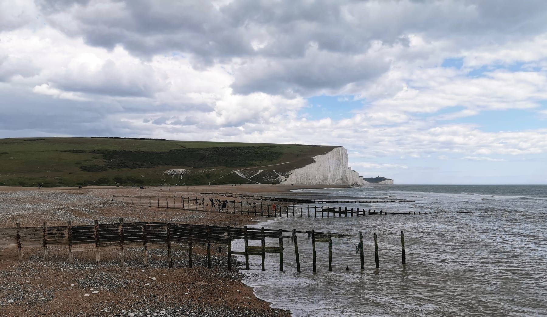 The Seven Sisters cliffs from the beach at Cuckmere Haven